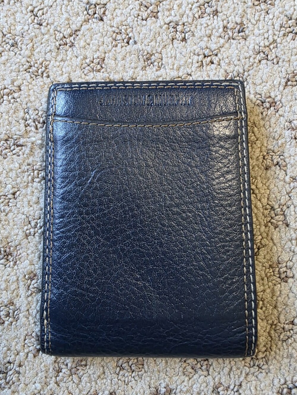 Johnston & Murphy Navy Leather Bifold Wallet